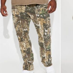 NovaMen In Action Camouflage Stacked Skinny Flare Jeans